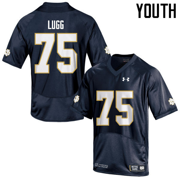 Youth #75 Josh Lugg Notre Dame Fighting Irish College Football Jerseys Sale-Navy